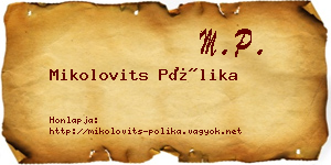 Mikolovits Pólika névjegykártya